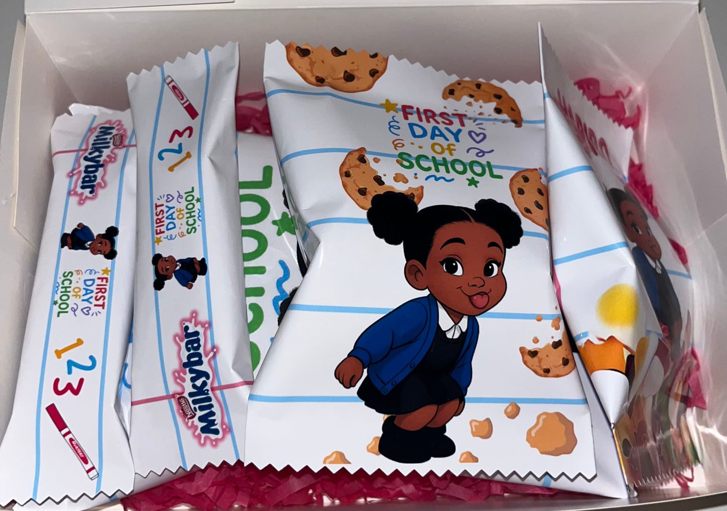 Personalised Kids Treat Box | Custom Gift Box with Crisp Bag, Sweets & Chocolate | Birthday & Special Occasion Snack Set