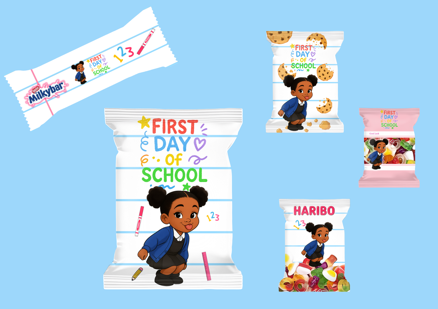 Personalised Kids Treat Box | Custom Gift Box with Crisp Bag, Sweets & Chocolate | Birthday & Special Occasion Snack Set