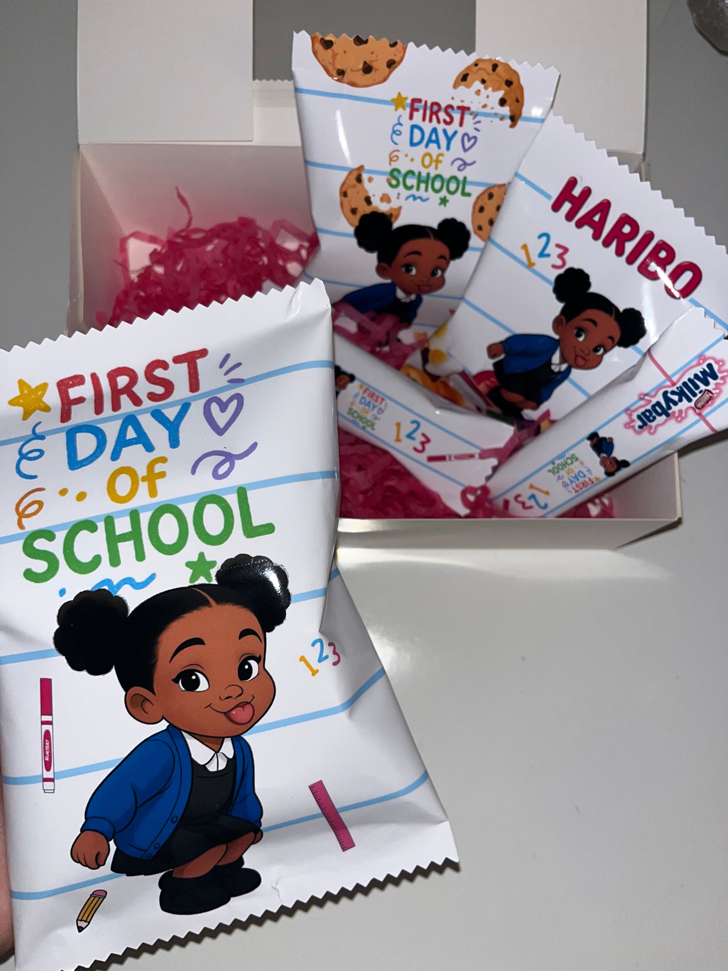 Personalised Kids Treat Box | Custom Gift Box with Crisp Bag, Sweets & Chocolate | Birthday & Special Occasion Snack Set