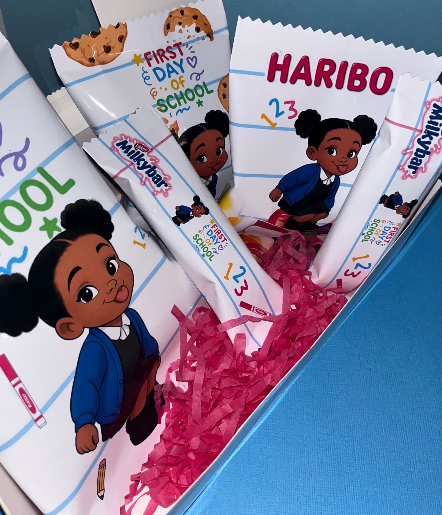 Personalised Kids Treat Box | Custom Gift Box with Crisp Bag, Sweets & Chocolate | Birthday & Special Occasion Snack Set